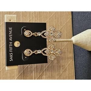 Saks Fifth Avenue Elegant Floral Drop Earrings